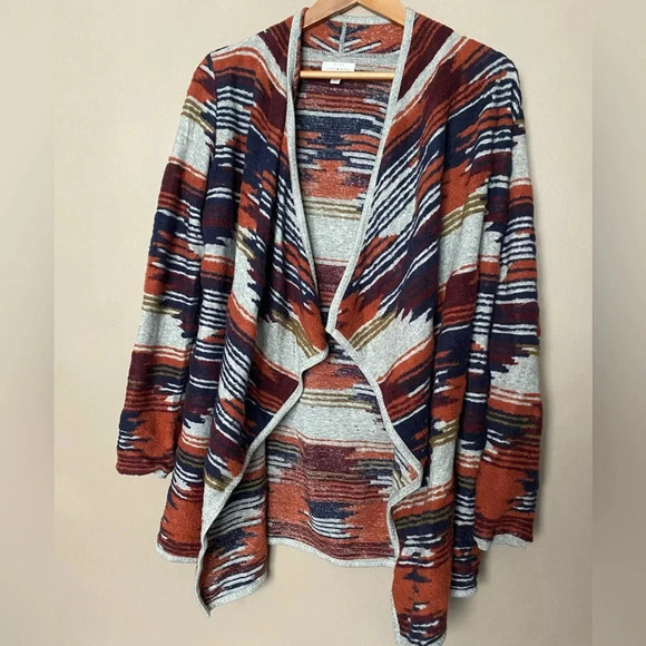 LUCKY brand open cardigan sweater car coat Aztec Southwest style sz XS boho chic - Picture 4 of 16